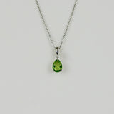 9ct White Gold 1.12ct Pear Peridot Pendant