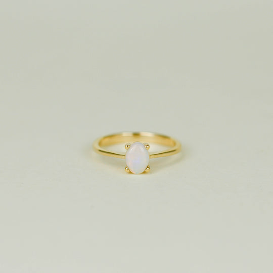 9ct Yellow Gold 0.44ct Oval Opal Ring