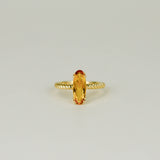 9ct Yellow Gold 1.72ct Elongated Oval Cut Citrine Ring