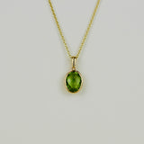 9ct Yellow Gold 2.34ct Oval Peridot Pendant