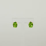 9ct Yellow Gold 4.00ct Oval Peridot Stud Earrings