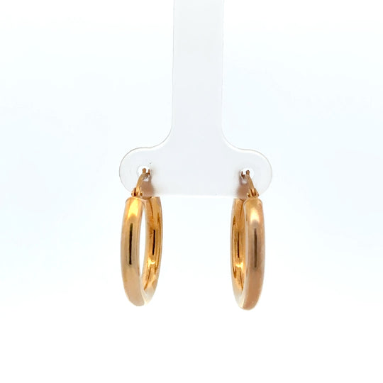 9ct Yellow Gold Chunky Medium 20mm Hoop Earrings