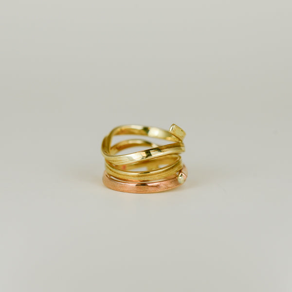 9ct Yellow and Rose Gold 5 Row Twisted Coil Ring