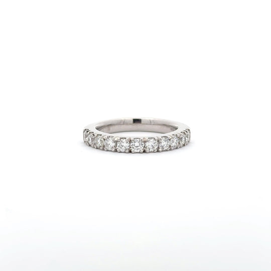 18ct White Gold 0.84ct Round Brilliant Diamond Half Eternity Ring