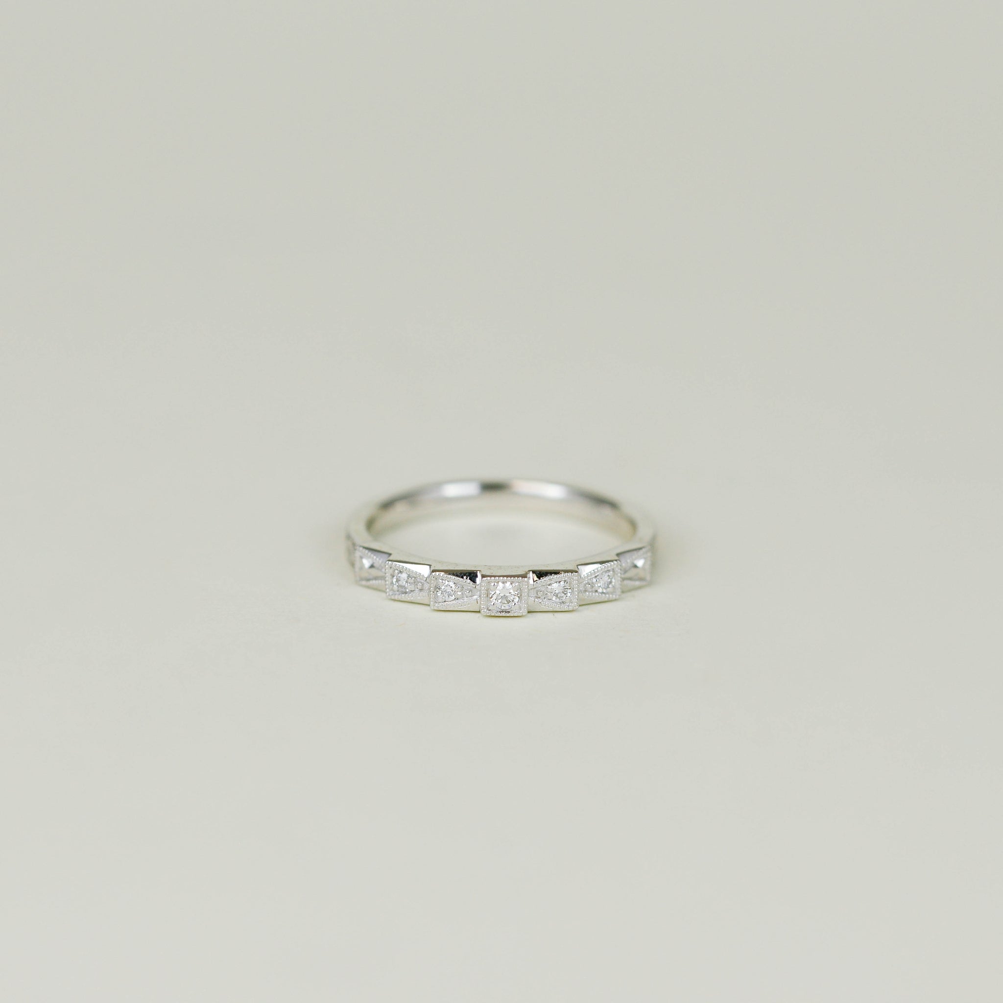 Platinum 0.07ct Round Brilliant Diamond Half Eternity Ring