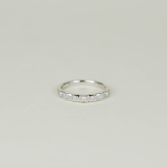 Platinum 0.07ct Round Brilliant Diamond Half Eternity Ring