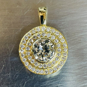 Diamond Halo Cluster Pendant