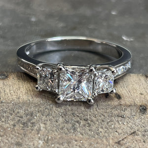 A Princess Cut Trilogy Ring