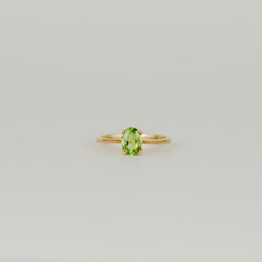 9ct Yellow Gold 0.74ct Oval Peridot Solitaire Ring