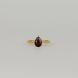 9ct Yellow Gold 1.52ct Pear Cut Garnet Solitaire Ring