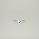 9ct White Gold 0.74ct Pear-Cut Blue Topaz Ring