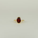 9ct Yellow Gold 2.79ct Oval Garnet Ring