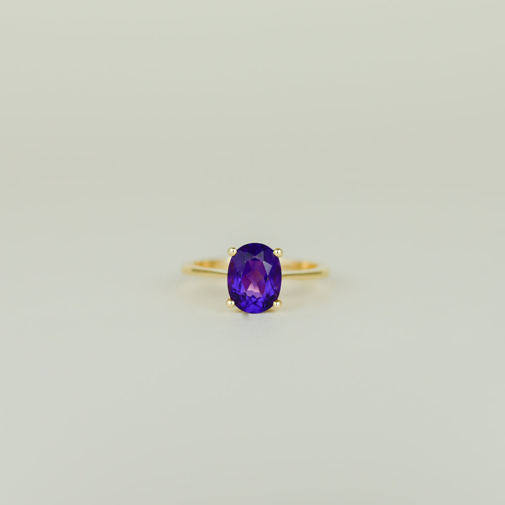 9ct Yellow Gold 1.91ct Oval Amethyst Ring