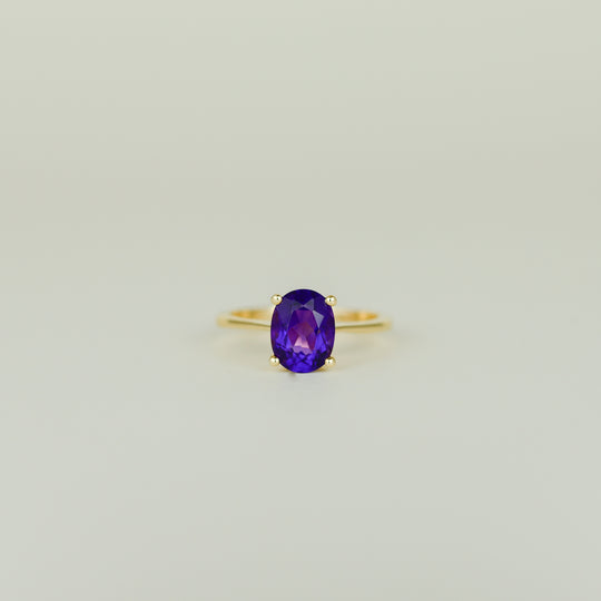 9ct Yellow Gold 1.91ct Oval Amethyst Ring