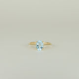 9ct Yellow Gold 1.42ct Oval Blue Topaz Ring