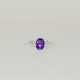 9ct White Gold 1.62ct Oval Amethyst Ring