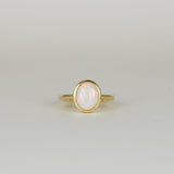 9ct Yellow Gold 1.43ct Oval Rub Set Opal Ring