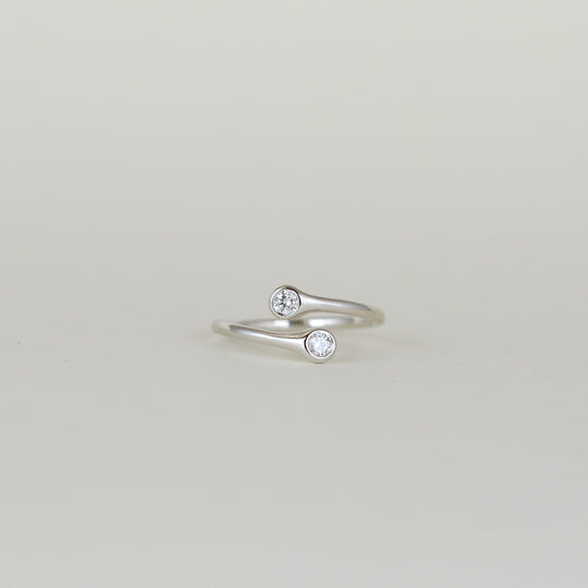 Platinum 0.17ct Round Diamond Open Torque Ring
