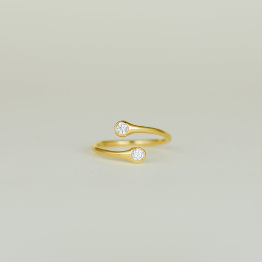 18ct Yellow Gold 0.19ct Round Diamond Open Torque Ring