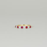 18ct White Gold 0.45ct Round Ruby and Diamond Half-Eternity Band