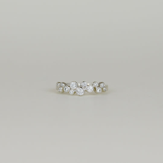 Platinum 0.34ct Round Diamond Bubble Half-Eternity Ring