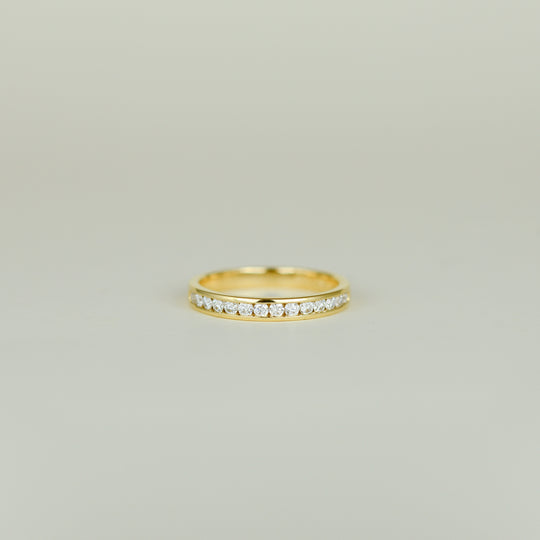 18ct Yellow Gold 0.34ct Diamond Channel Set Half Eternity Ring