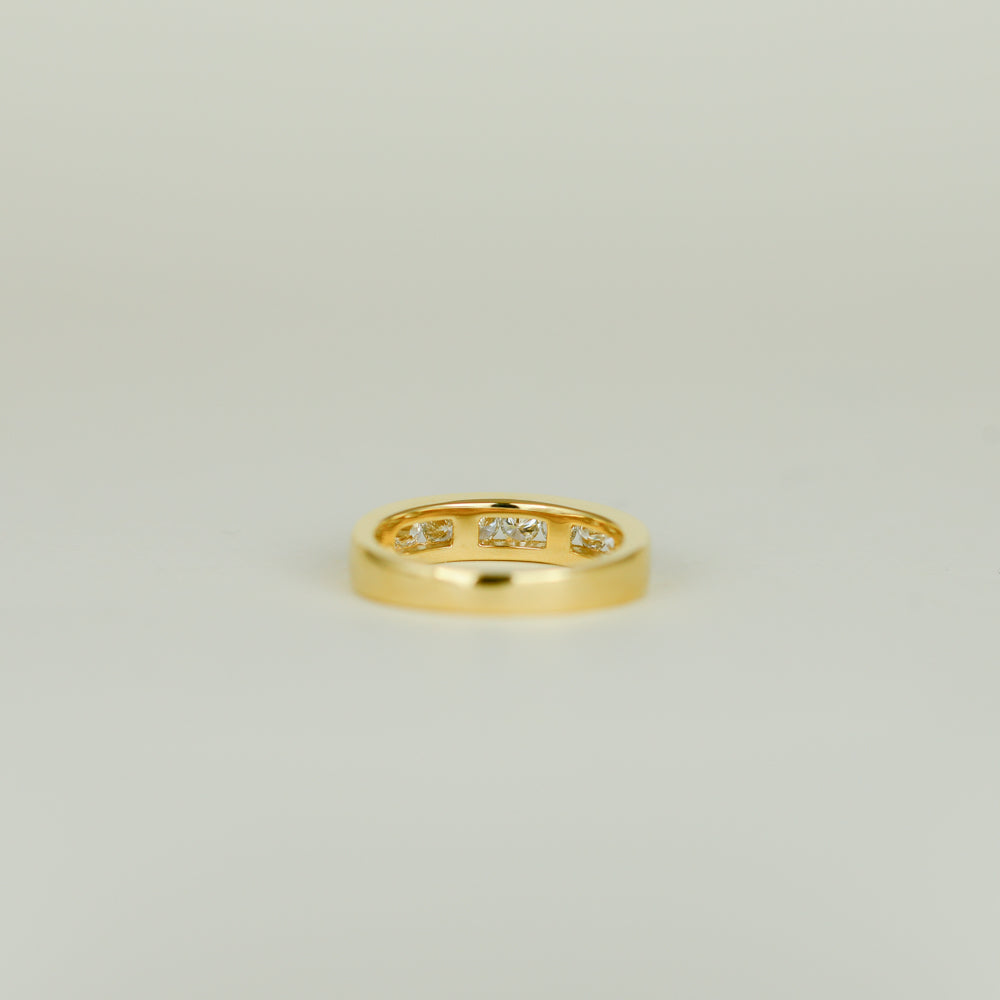 18ct Yellow Gold 0.77ct Round Diamond Channel Set Half Eternity Ring