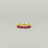 18ct Yellow Gold 1.11ct Round Ruby Half Eternity Ring