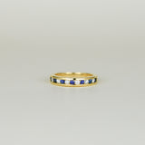 18ct Yellow Gold 0.32ct Round Sapphire and Diamond Channel Set Half Eternity Ring