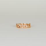 18ct Rose Gold 0.21ct Diamond Leaf Motif Half Eternity Ring