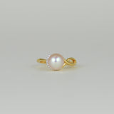 18ct Yellow Gold Freshwater Pearl and Diamond Dress Ring