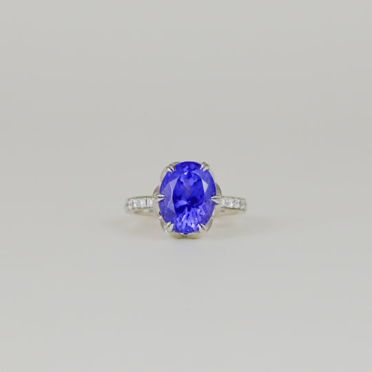 18ct White Gold 5.50ct Tanzanite and Diamond Dress Ring