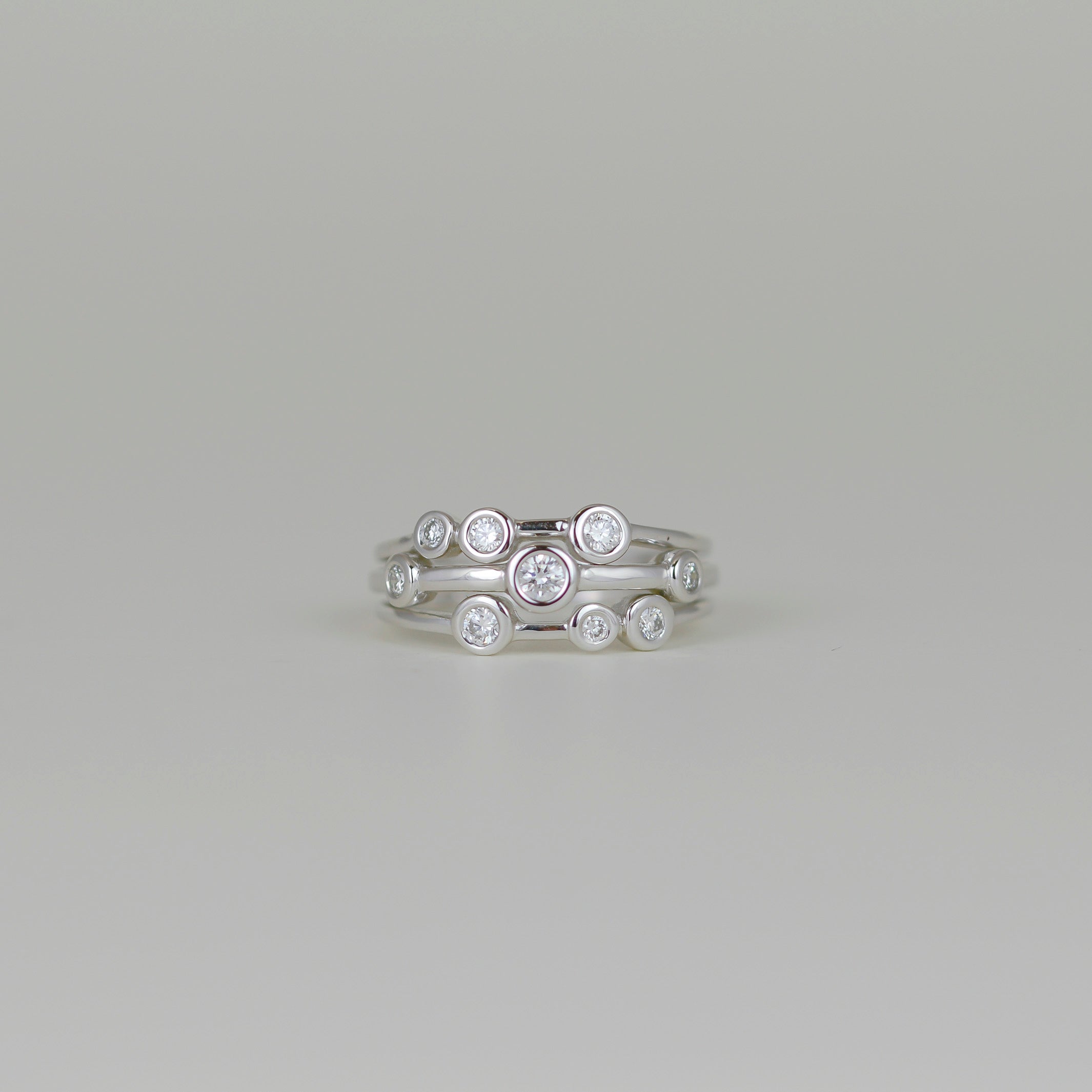 Platinum 0.33ct Brilliant Round Rub-Set Diamond Dress Ring
