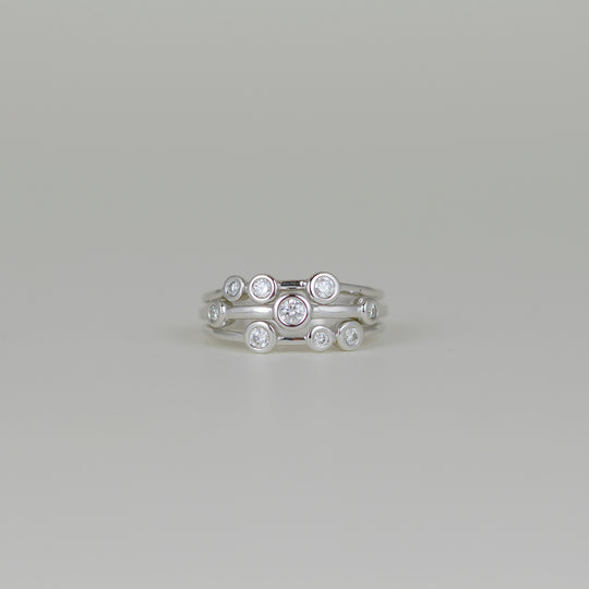 Platinum 0.33ct Brilliant Round Rub-Set Diamond Dress Ring
