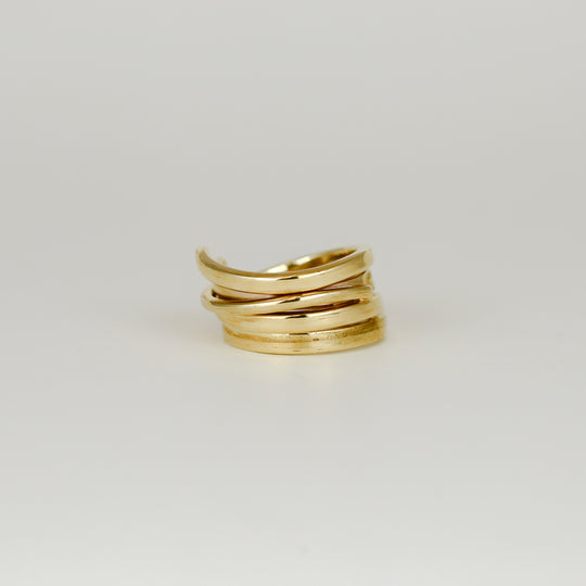 9ct Yellow Gold 5 Row Coil Ring