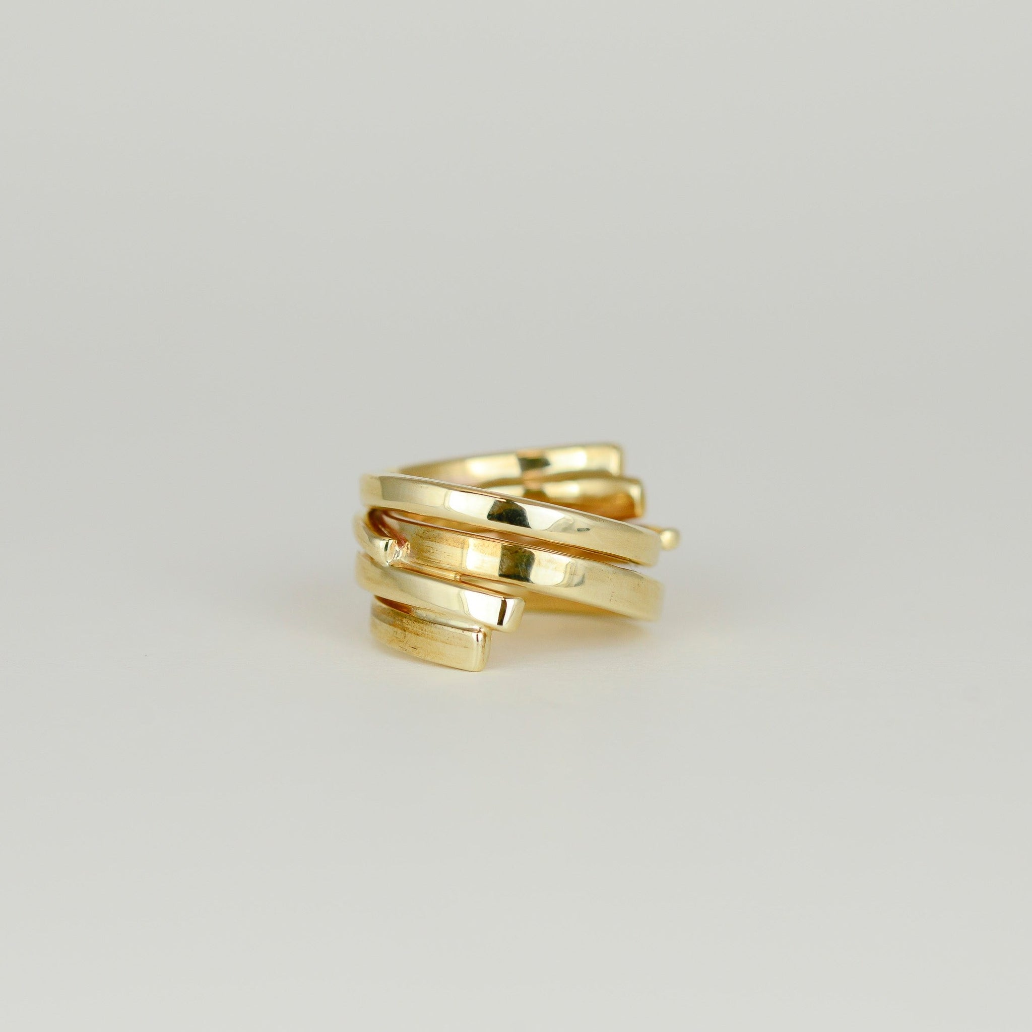 9ct Yellow Gold 5 Row Coil Ring