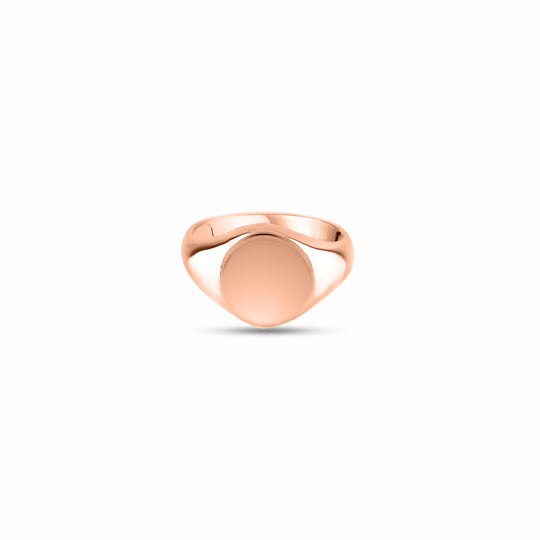 18ct Rose Gold 11mm Round Signet Ring