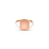 18ct Rose Gold 12 x 11mm Cushion Signet Ring