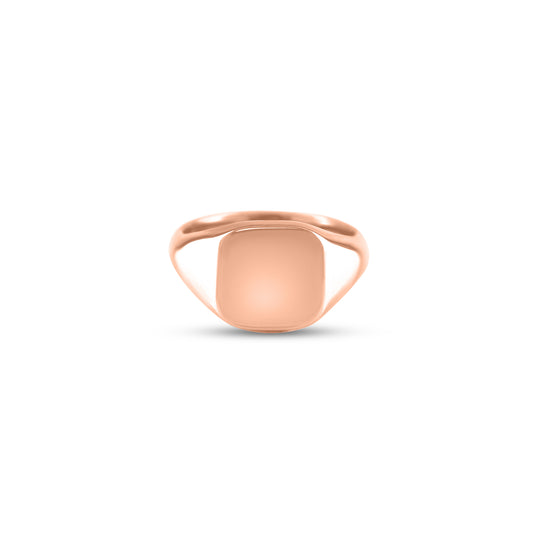 18ct Rose Gold 12 x 11mm Cushion Signet Ring