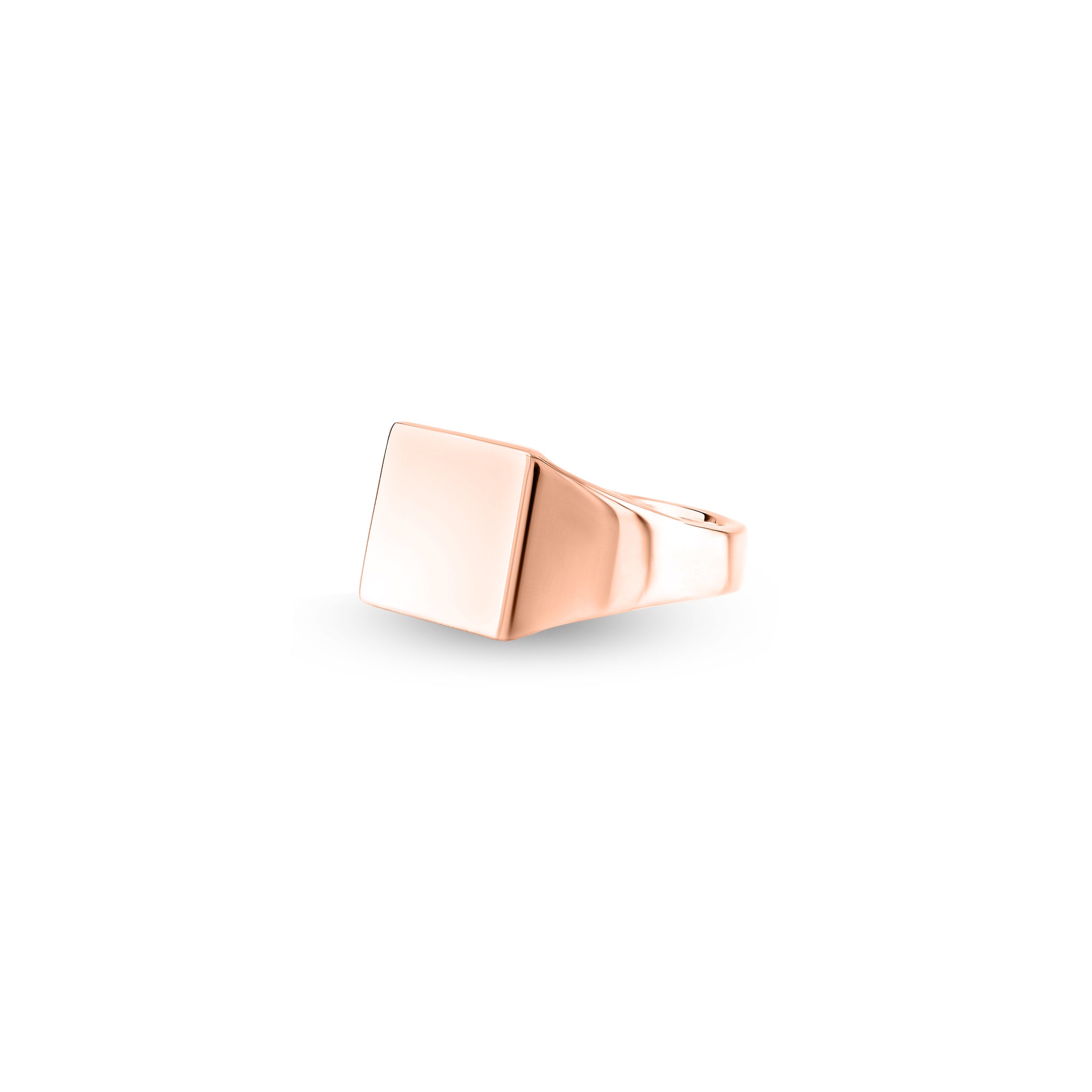 18ct Rose Gold 12 x 12mm Square Signet Ring