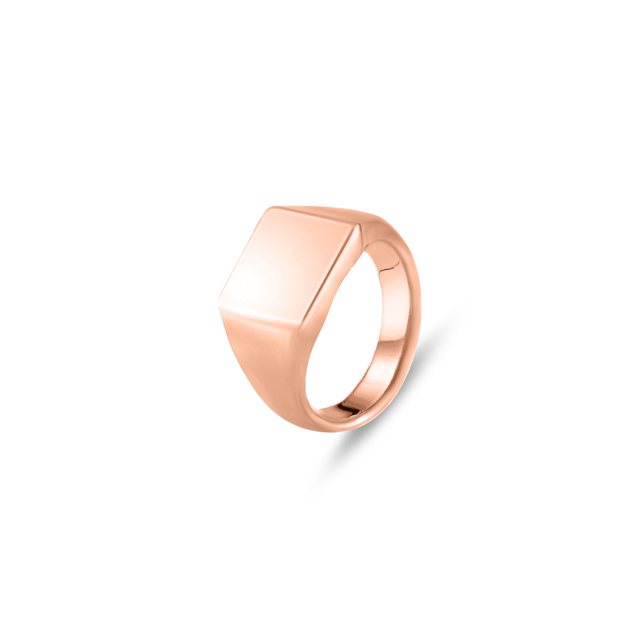 18ct Rose Gold 12 x 12mm Square Signet Ring