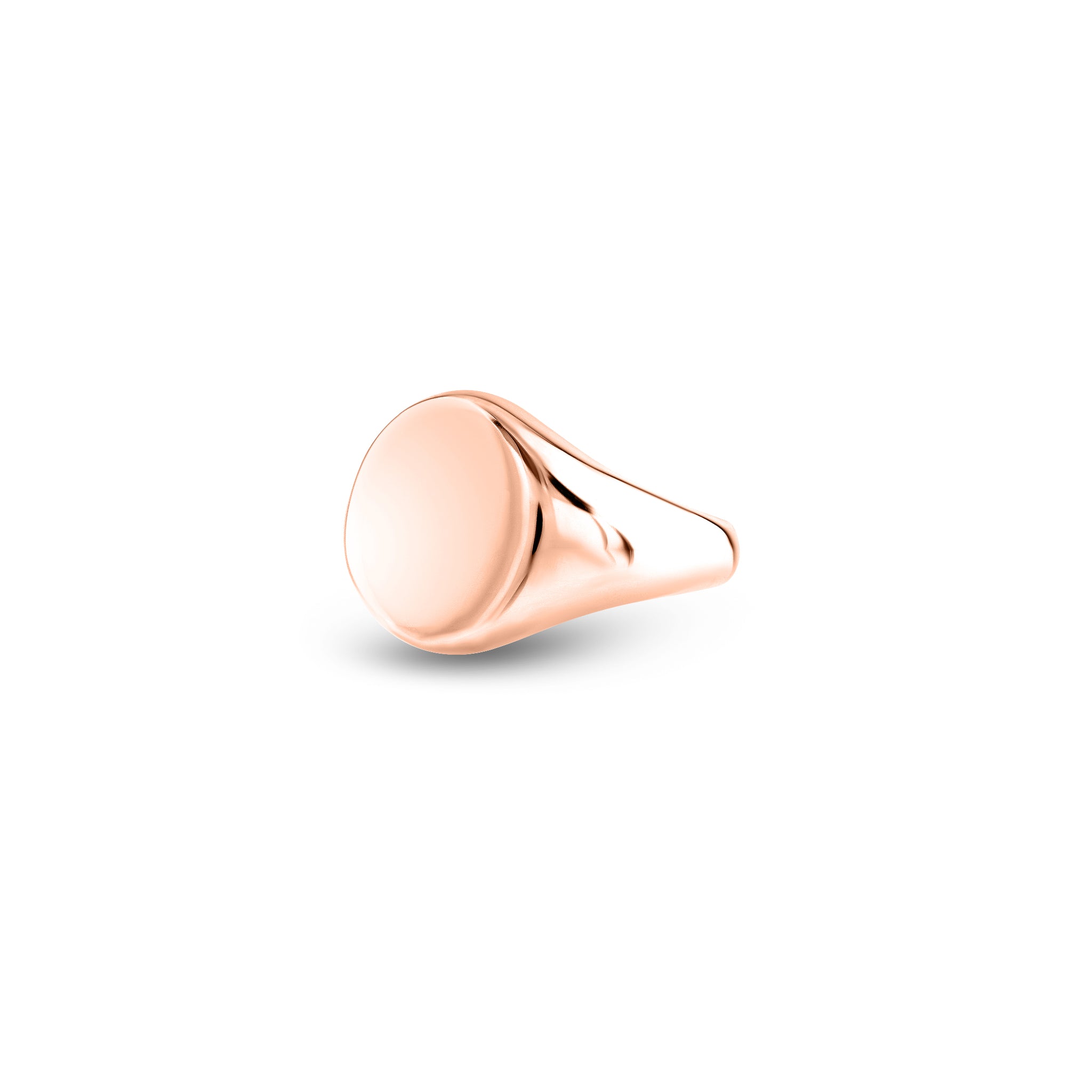 18ct Rose Gold 14 x 12mm Oval Signet Ring