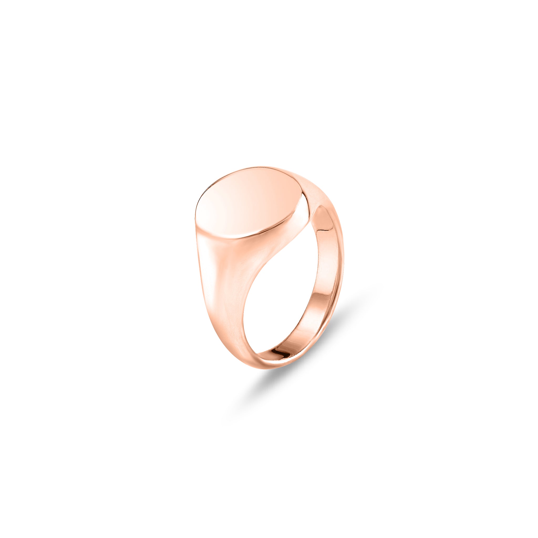 18ct Rose Gold 14 x 12mm Oval Signet Ring