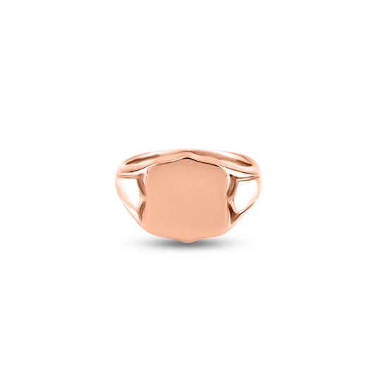 18ct Rose Gold 14 x 12mm Shield Signet Ring