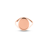 18ct Rose Gold 16 x 13mm Oval Signet Ring