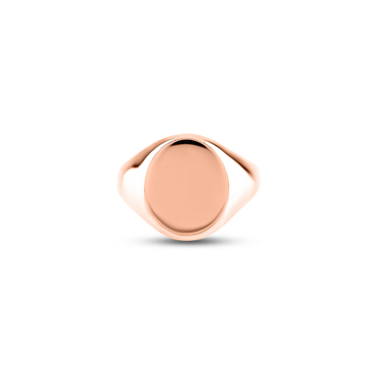 18ct Rose Gold 16 x 13mm Oval Signet Ring