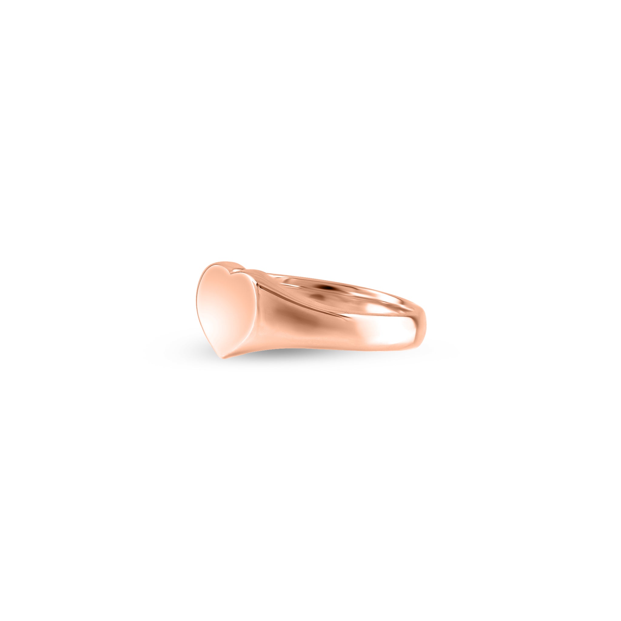 18ct Rose Gold 9 x 9mm Heart Signet Ring