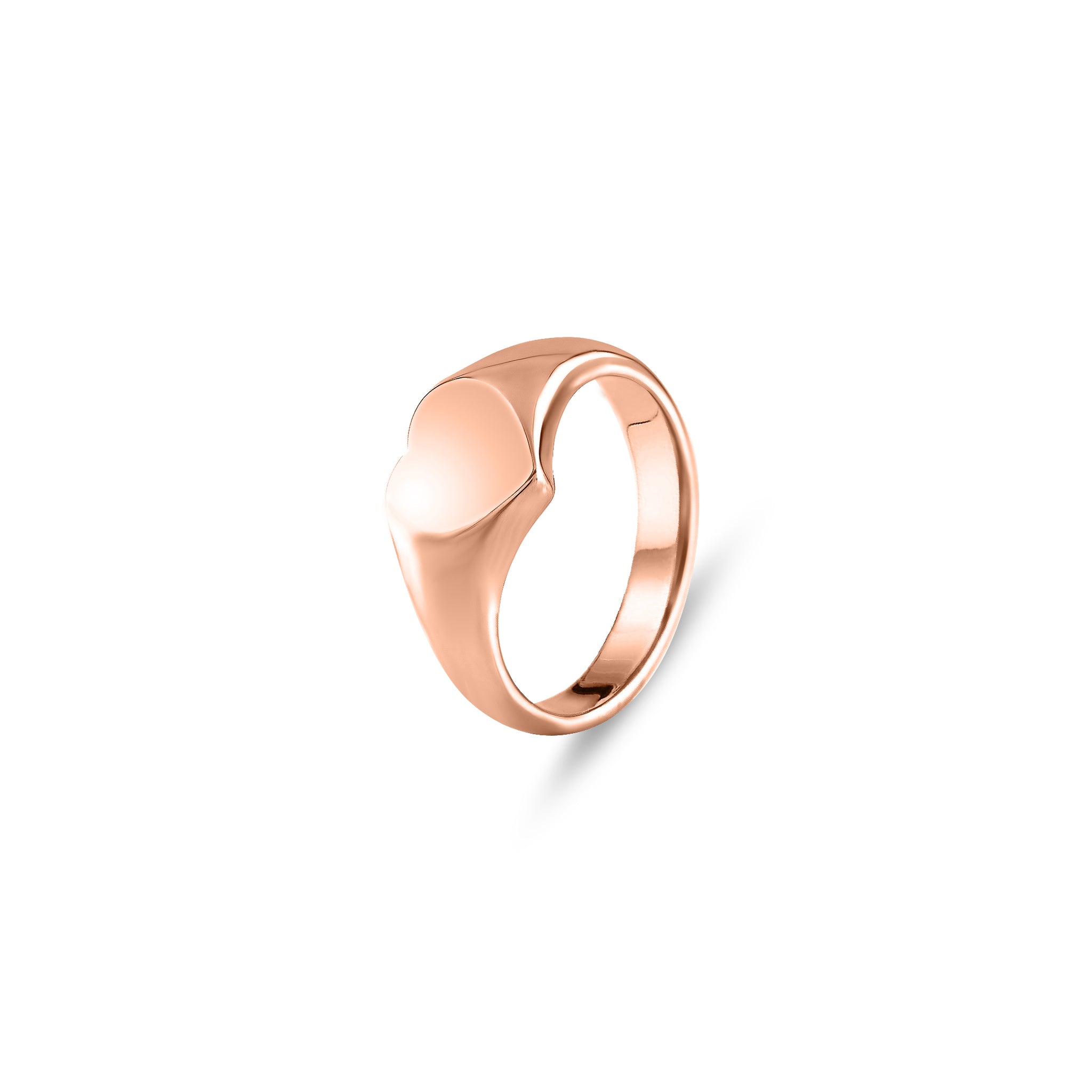 18ct Rose Gold 9 x 9mm Heart Signet Ring