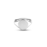 18ct White Gold 13 x 11mm Oval Signet Ring