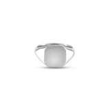 18ct White Gold 12 x 11mm Cushion Signet Ring